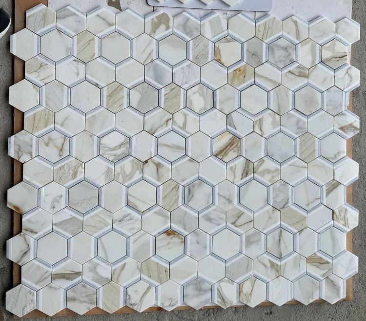 Hexagon Royal Calacatta Gold 12 x 13.75